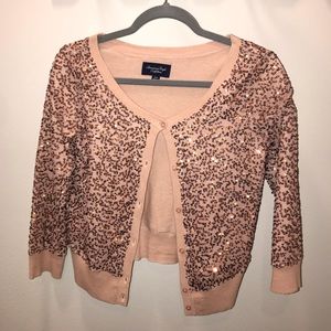 American Eagle Rose gold cardigan